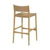 Rie Barstool Chair Danish Inspired Panel Backrest Brown Woven Paper Cord By Casagear Home BM320481
