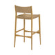 Rie Barstool Chair Danish Inspired Panel Backrest Brown Woven Paper Cord By Casagear Home BM320481