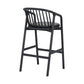 Rchy Barstool Chair Curved Spindle Back Black Faux Leather Oak Wood By Casagear Home BM320489