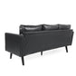 74 Inch Sofa Black Faux Leather Upholstery Cushioned Retro Square Arms By Casagear Home BM320492