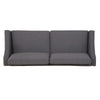 Sofa Removable Back Cushions Gray Fabric Upholstery Chrome Legs 85 Inch By Casagear Home BM320494