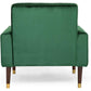 Covia Accent Club Chair Waffle Stitch Emerald Velvet Gold Tip Legs By Casagear Home BM320495