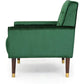 Covia Accent Club Chair Waffle Stitch Emerald Velvet Gold Tip Legs By Casagear Home BM320495