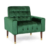 Covia Accent Club Chair, Waffle Stitch Emerald Velvet, Gold Tip Legs By Casagear Home