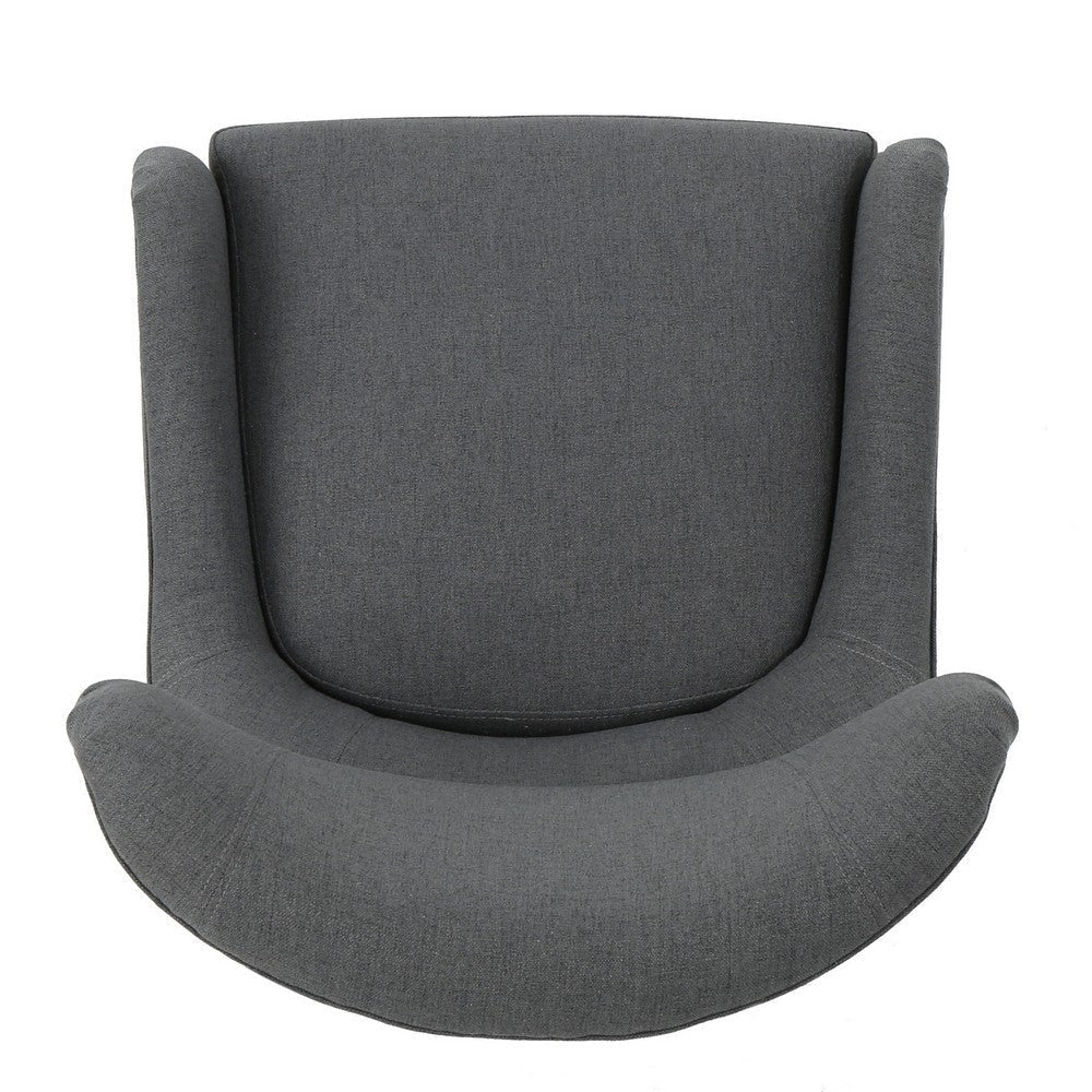 Dane Accent Club Chair Gray Fabric Wingback Box Seat Scoop Arms By Casagear Home BM320500