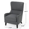 Dane Accent Club Chair Gray Fabric Wingback Box Seat Scoop Arms By Casagear Home BM320500