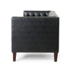 Ember Sofa 76 Inch Chesterfield Tufted Soft Black Faux Leather Upholstery By Casagear Home BM320502