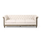 Ober Sofa Rivets Chesterfield Button Tufted Beige 86 Inch Natural Brown By Casagear Home BM320503