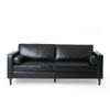 Ayla Sofa 2 Bolster Pillows Plush Tufted Black Faux Leather 82 Inch By Casagear Home BM320507