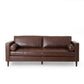 Ayla Sofa 2 Bolster Pillows Plush Tufted Dark Brown Faux Leather 82 Inch By Casagear Home BM320509