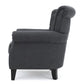 Accent Club Chair Rolled Arms and Back Diamond Stitched Gray Fabric By Casagear Home BM320514