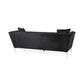 Sofy Sofa 87 Inch Modern Chesterfield Sleek Black Velvet with 2 Pillows By Casagear Home BM320518