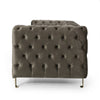 Nua Sofa Chesterfield Tufted Gray Velvet 84 Inch Modern Gold Legs By Casagear Home BM320520