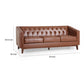 Vella Sofa Pull Point Back 81 Inch Tufted Light Brown Faux Leather By Casagear Home BM320522