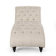 Curb Chaise Lounger 64 Inch Button Tufted Diamond Stitch Beige Fabric By Casagear Home BM320530