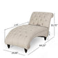 Curb Chaise Lounger 64 Inch Button Tufted Diamond Stitch Beige Fabric By Casagear Home BM320530