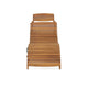 Hanie Foldable Chaise Lounger Outdoor Open Slatted in Brown Acacia Wood By Casagear Home BM320533