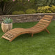 Hanie Foldable Chaise Lounger, Outdoor, Open Slatted in Brown Acacia Wood By Casagear Home