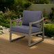 Outdoor Accent Chair, Slat Panels, Sloped Arms, Dark Gray Acacia Wood By Casagear Home