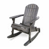 Outdoor Adirondack Rocking Chair, Slatted Back, Dark Gray Acacia Wood By Casagear Home