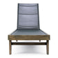 Liam Outdoor Chaise Lounger 78 Inch Mesh Seat Dark Gray Acacia Wood Frame By Casagear Home BM320545