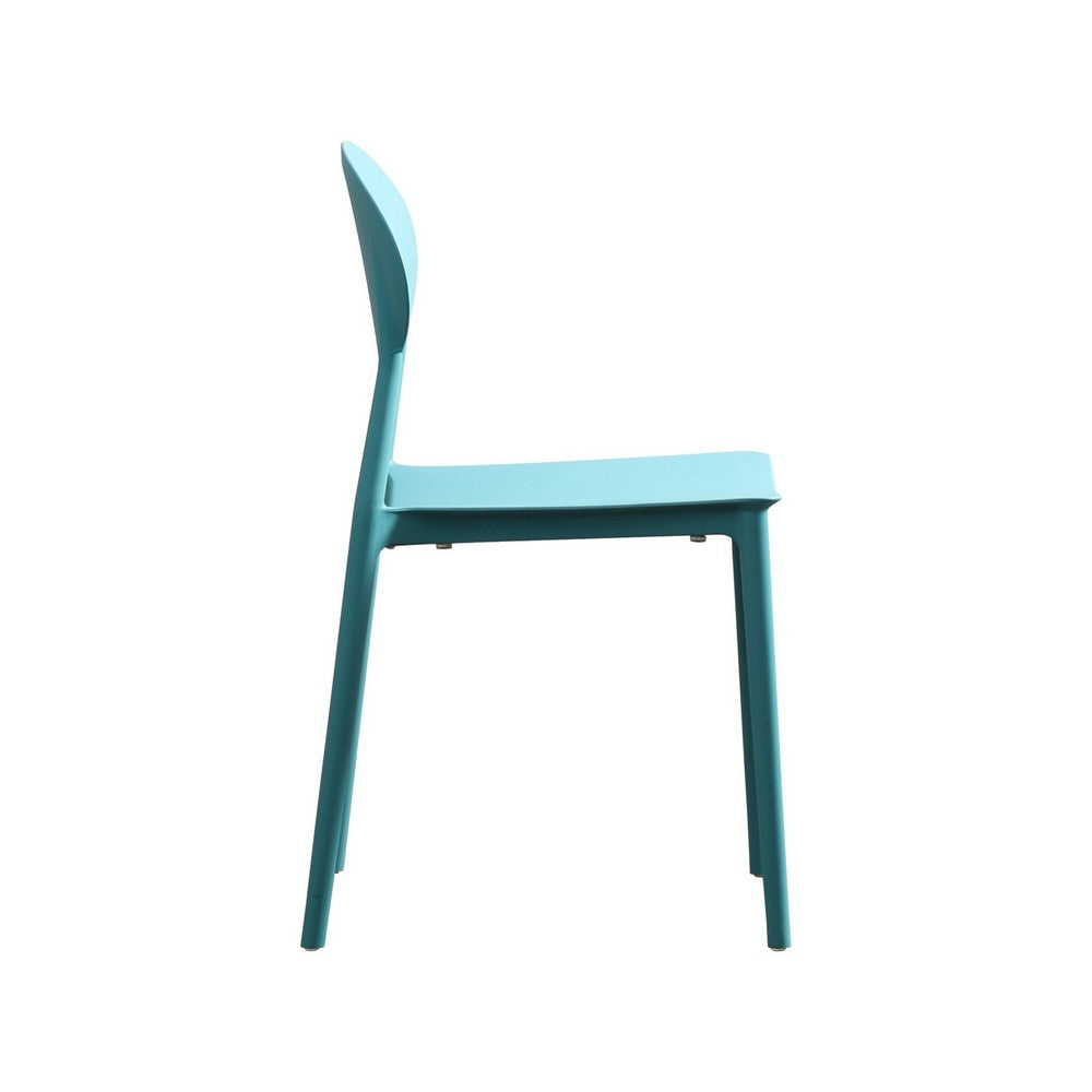 Corie Outdoor Patio Chair Set of 2 Midcentury Modern Style Teal Blue By Casagear Home BM320546