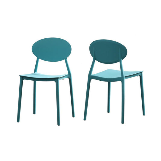 Corie Outdoor Patio Chair Set of 2, Midcentury Modern Style, Teal Blue By Casagear Home