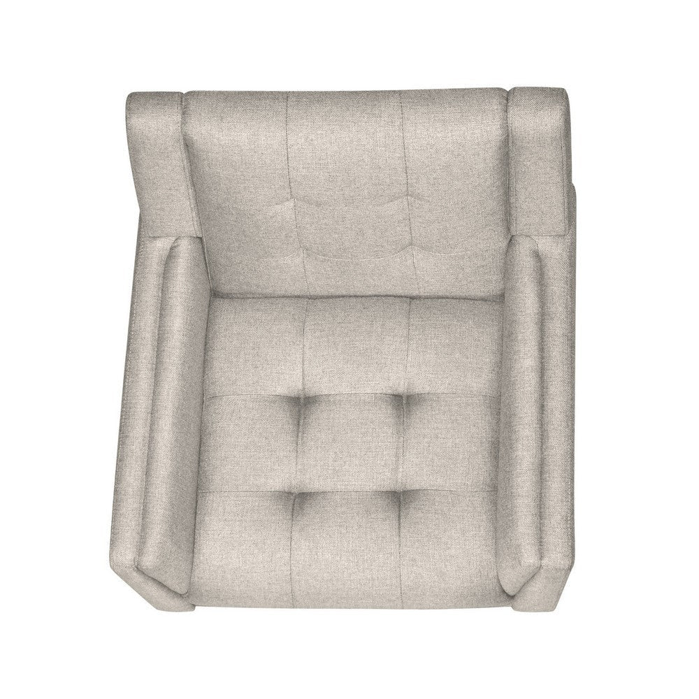 Accent Armchair Tufted Back Flared Arms Tapered Wood Legs Beige Fabric By Casagear Home BM320548