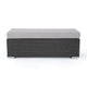 Sanie Outdoor Bench, 47 Inch, Gray Resin Wicker Weave, Silver Polyester By Casagear Home