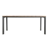 Outdoor Dining Table, 70 Inch Brown Wood, Gray Weather-Resistant Aluminium By Casagear Home
