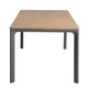 Outdoor Dining Table, 70 Inch Brown Wood, Gray Weather-Resistant Aluminium By Casagear Home