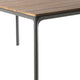 Outdoor Dining Table, 70 Inch Brown Wood, Gray Weather-Resistant Aluminium By Casagear Home