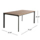 Outdoor Dining Table, 70 Inch Brown Wood, Gray Weather-Resistant Aluminium By Casagear Home
