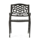 Toni Outdoor Armchair Set of 2 Cabriole Scrolled Lattice Bronze Aluminium By Casagear Home BM320552