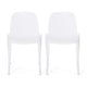 Outdoor Patio Chair Set of 2, Perforated Ergonomic, Weather Resistant White By Casagear Home