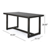 Sanie Outdoor Dining Table, 59 Inch Top, Iron Frame, Brown Resin Wicker By Casagear Home
