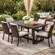 Sanie Outdoor Dining Table, 59 Inch Top, Iron Frame, Brown Resin Wicker By Casagear Home