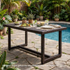 Sanie Outdoor Dining Table, 59 Inch Top, Iron Frame, Brown Resin Wicker By Casagear Home