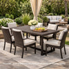 Sanie Outdoor Dining Table, 59 Inch Top, Iron Frame, Brown Resin Wicker By Casagear Home