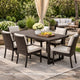 Sanie Outdoor Dining Table, 59 Inch Top, Iron Frame, Brown Resin Wicker By Casagear Home