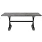 Outdoor Dining Table 70 Inch Rectangular Concrete Top Brown Metal Frame By Casagear Home BM320558