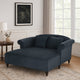 Loveseat Chaise Lounger, 2 Pillows, 63 Inch Wood Frame, Charcoal Gray By Casagear Home