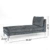 Yeni Chaise Lounger 66 Inch Modern Bracket Iron Legs Soft Gray Fabric By Casagear Home BM320560