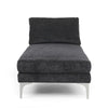 Yeni Chaise Lounge 66 Inch Modern Bracket Iron Legs Soft Black Fabric By Casagear Home BM320561