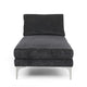 Yeni Chaise Lounge 66 Inch Modern Bracket Iron Legs Soft Black Fabric By Casagear Home BM320561