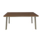 Outdoor Dining Table 63 Inch Brown Eucalyptus Wood Top Silver Metal Legs By Casagear Home BM320562