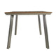 Outdoor Dining Table, 63 Inch Brown Eucalyptus Wood Top, Silver Metal Legs By Casagear Home