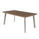 Outdoor Dining Table, 63 Inch Brown Eucalyptus Wood Top, Silver Metal Legs By Casagear Home
