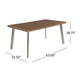 Outdoor Dining Table, 63 Inch Brown Eucalyptus Wood Top, Silver Metal Legs By Casagear Home
