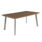 Outdoor Dining Table, 63 Inch Brown Eucalyptus Wood Top, Silver Metal Legs By Casagear Home